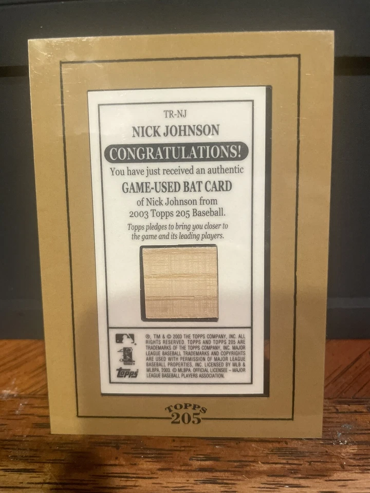 2003 Topps 205 Framed Relics Nick Johnson #TR-NJ Game Used Bat Yankees 4009 - Image 2 of 2