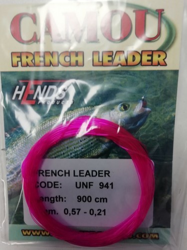 Hends French Euro, Czech, Leader for Nymphs, 900cm,.Camo. Flo/ Yellow. BiColour. - Picture 6 of 6