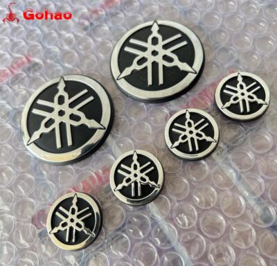 6X Silver Tuning Fork 3D Tank Fairing Emblem Badge for Nmax Smax Tmax Xmax YZF R
