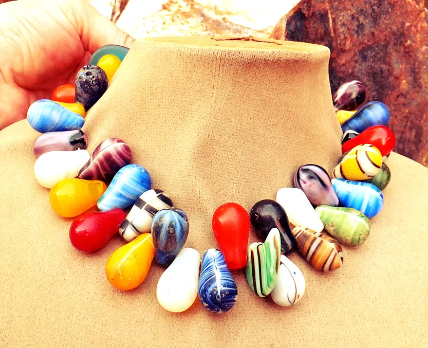 African glass clearance bead necklace