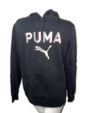 PUMA Men's Size Medium Black Shadow Hoodie Fleece Big Logo Sweatshirt 677244-01