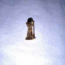 VTG My First Holy Communion Gold Tone Lapel Pin Christian Religion Hong Kong IHS