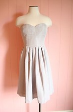 JCrew Marlie Dress Classic Faille 8 Pale Graphite Grey Bridesmaid Cocktail NWT