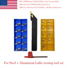 For Steel + Aluminium 12mm SVJCR H11 right Lather Turning Holder +20P VCMT Inset