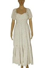 loveshackfancy Angie Midi Dress Ivory Floral Printed Short Sleeve Ruffle NWT S 4