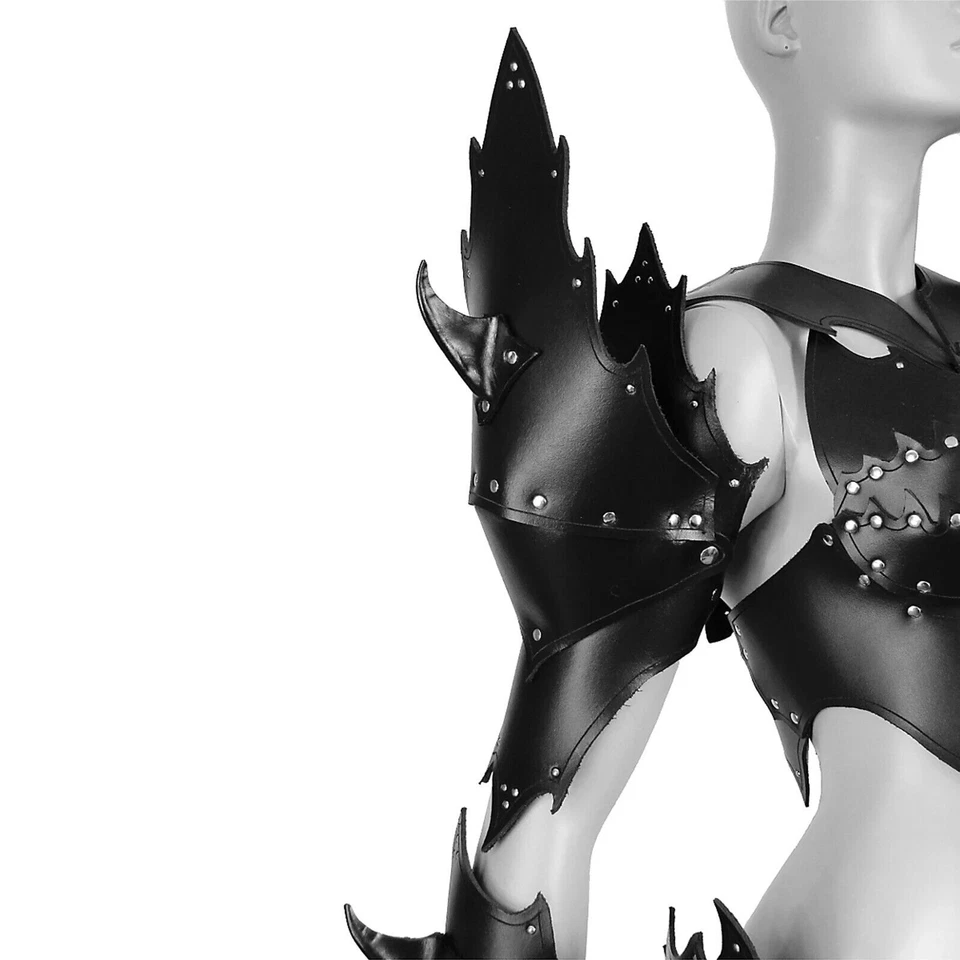 Halloween Real leather Lady Elf Warrior Armor medieval theatrical Larp Armor - Image 3 of 4