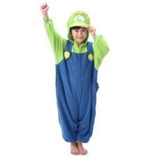 SAZAC Super Mario Brothers Luigi Kids Costume Fleece Kigurumi Cosplay 130 110