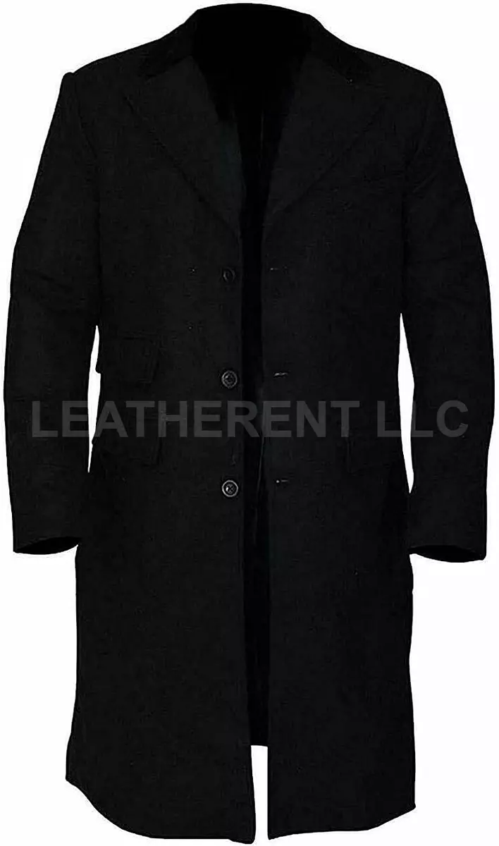 Men Handmade Peaky Blinders Black Wool Overcoat Long Thomas -  Portugal