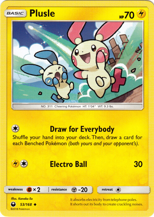 Pokemon Plusle - 53/168 - Uncommon NM-Mint Celestial Storm