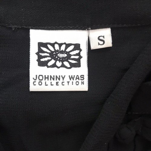 Vintage Johnny Was Collection Button Up Blouse Top Shirt Long Sleeve Black Sz S - Picture 6 of 6