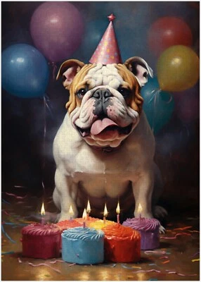 ART OF SOCKS Geburtstag Bulldogge Puzzle 300/500/1000 Teile