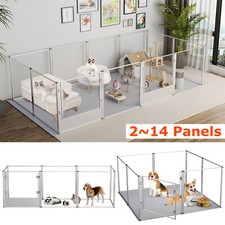 Stylish Safe Secure Acrylic Pet Pen Dog Whelping Box Playpen with Waterproof Pad