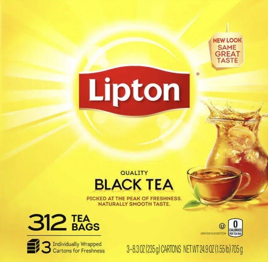 Lipton Original Black Tea Bags, 312count Healthy beverage drink Iced