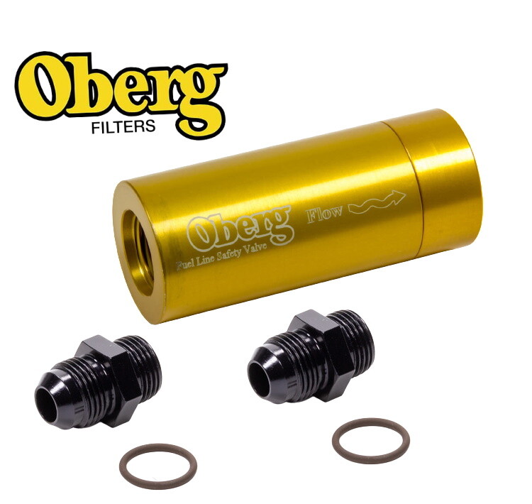 Oberg Fuel Safety Check Valve Gold with 8 AN Oring Fittings eBay