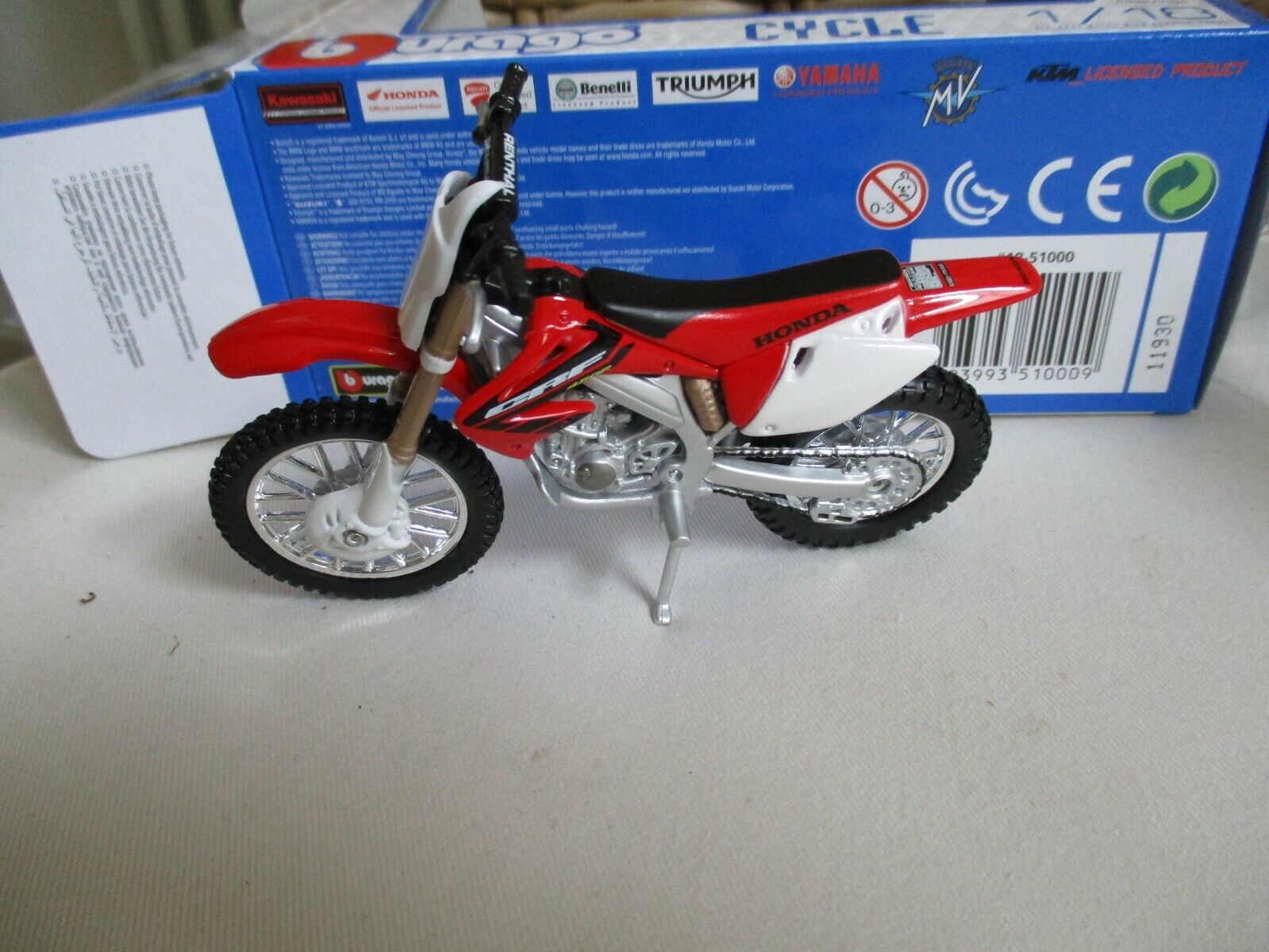 Miniatura Honda CRF 450R Bburago 1:18 - Miniaturas de Motos - Deyr  Miniaturas