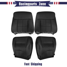 Driver Passenger Bottom Top Leather Seat Cover Black For 07-14 Lincoln Navigator