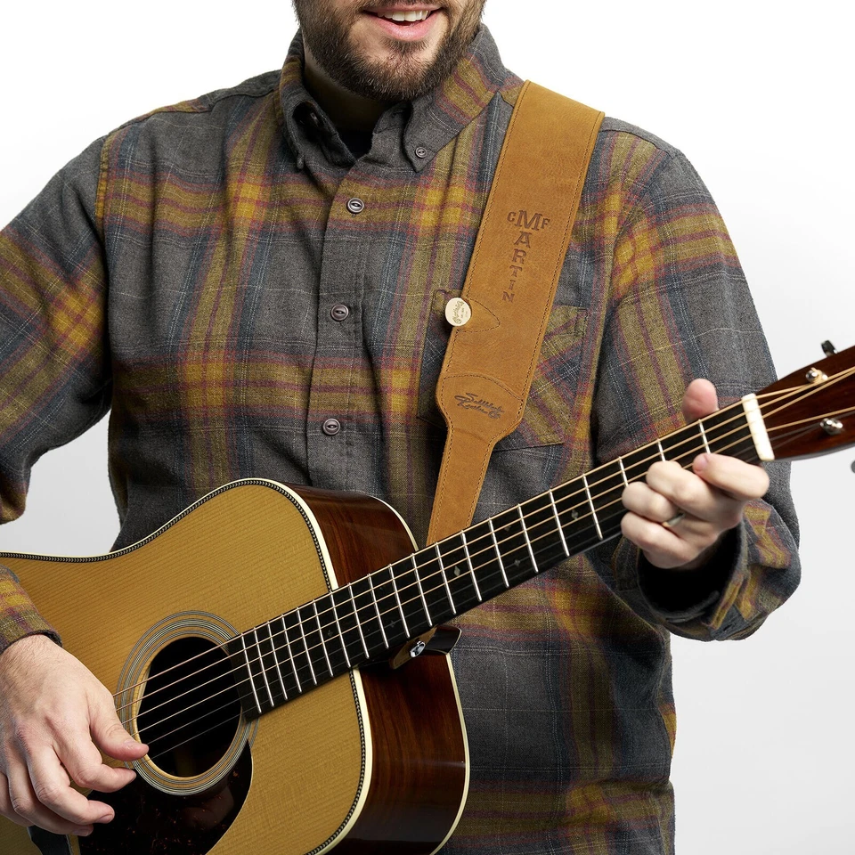 Correa de guitarra de cuero Luxe by Martin A0147 Saddleback tostado tabaco Foto 2 de 2