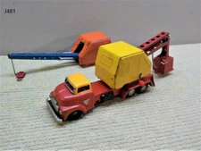 Vintage Tin Friction Construction Truck Toy Set Crane Shovel SSS JAPAN
