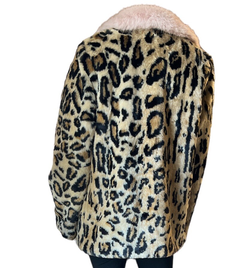 ジャケット・アウター SLY LEOPARD F/FUR FRONT HOOK COAT Love Tree Leopard Animal Print Faux Fur Coat Soft Open Front