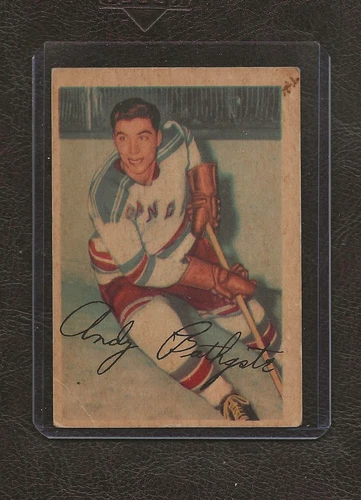1953-54 Parkhurst Hockey Card #56 Andy Bathgate, New York Rangers, HOF, RC, VG!