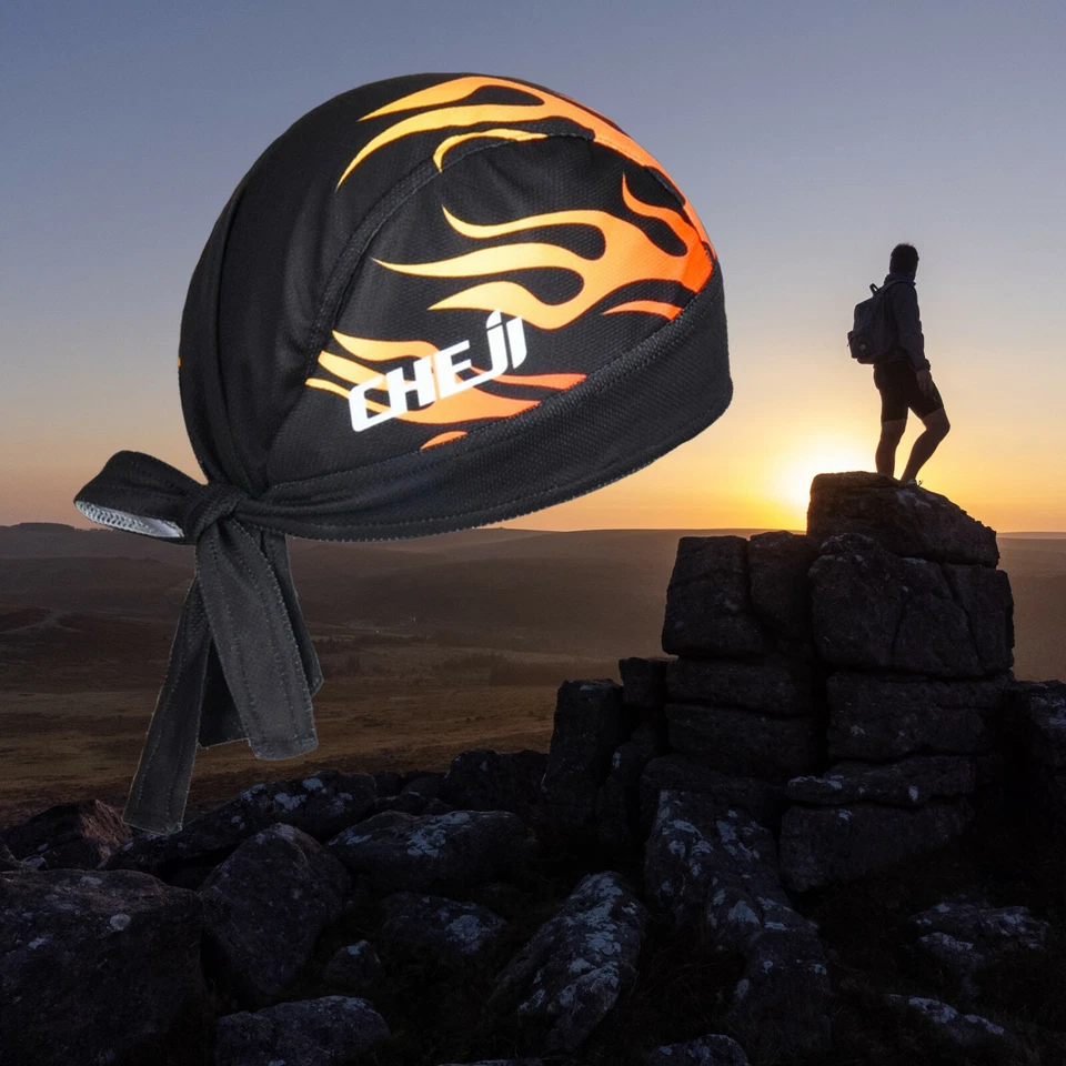 Men Do Durag Bandana Scarf Head Tie Down Band Cycling Biker Skull Cap Pirate Hat - Image 3 of 4