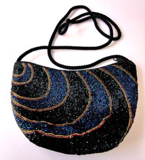 Vintage Fully Beaded Evening Handbag 8"x4.5"