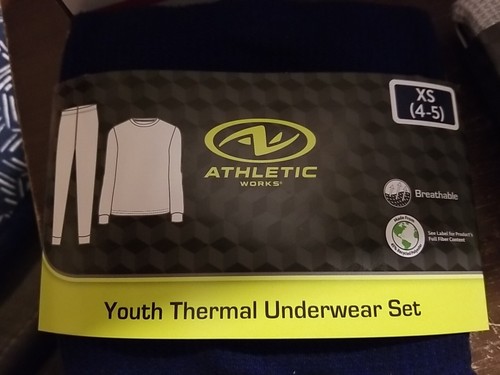 Athletic Works Thermal Underwear Set Boy’s Size XS (4-5) Lot Of 2 Blue & Grey - Picture 5 of 5