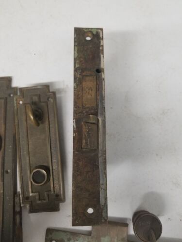 Antik Griechisch Bronze Russwin Russell Erwin Türschloss Set Hardware Thetis Yale #1 - Bild 8 von 16