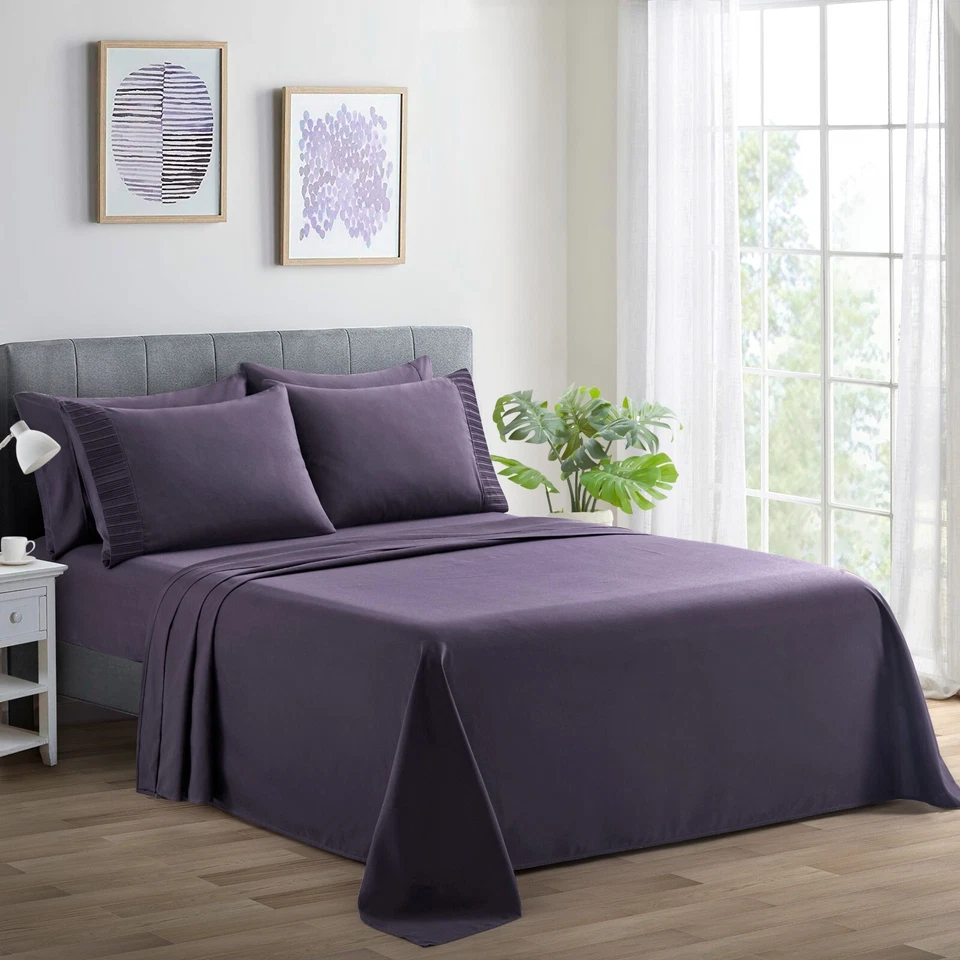 Rayon from Bamboo Comfort Soft Silky Solid Deep Pocket 6 Piece Bedding Sheet Set - Image 4 of 4
