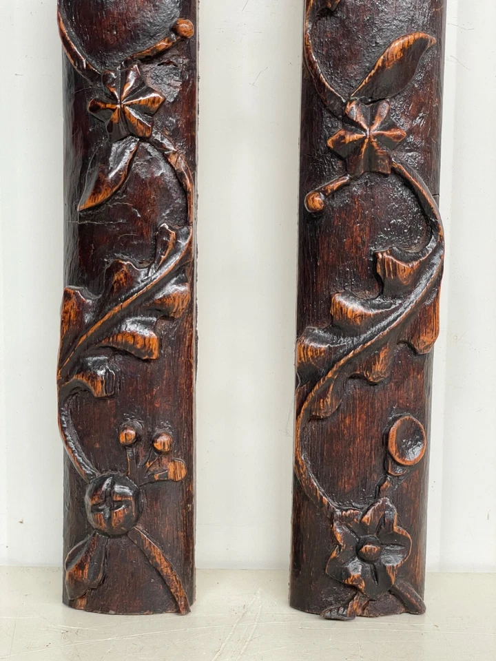 A Beautiful Pair of LARGE Highly carved Pieces / pediments 35.51 inch high - Image 4 of 4