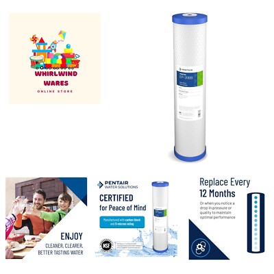 Pentair Big Blue Carbon Water Filter, 20-Inch, Whole House Carbon Block Repla...