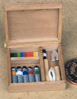 Puppenstube Künstler Öffnung Malkasten Maßstab 1:12 Miniatur Kunst 244 tumdee