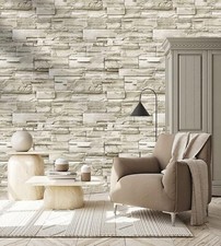 3D Stone Brick Wallpaper Background Modern Vinyl Film Sticker Wall Self-adhesive