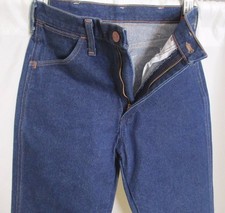 Wrangler Jeans 935DEN USA Made Actual Measure 27x32 Denim Blue Dark VTG 90's