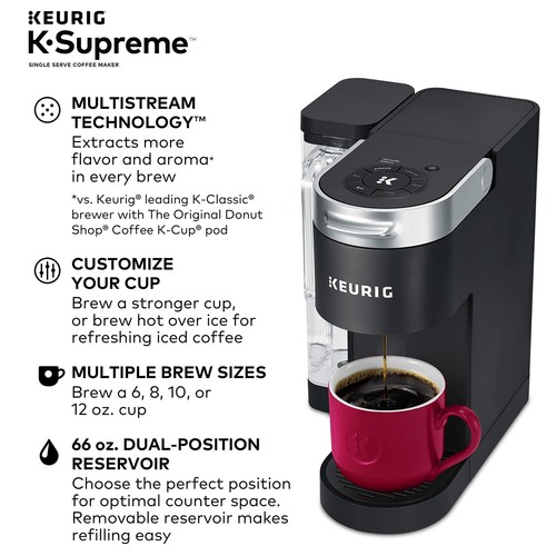 Keurig K-Supreme Einzelportion K-Tasse Pod Kaffeemaschine mit 24 K-Tasse Hülsen - Bild 2 von 5