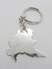 Regions: Lombardy - 925 Silver Keychain - Province - Municipality - State
