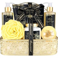 Spa Gift Baskets for Women, Gift Set for Mom Enchanted Orchid Scent, Home Spa Ki