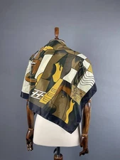 Picasso Womens Brown & Yellow Neckwear Modern Portrait Scraf