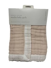 LITTLE UNICORN Organic Cotton Muslin Baby 4-Layer Quilt ROSIE Blush 30 x 40 in.