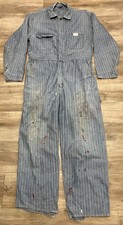 Orig Big Mac Painters Farmers Distressed Coveralls Jumpsuit 44R Herringbone