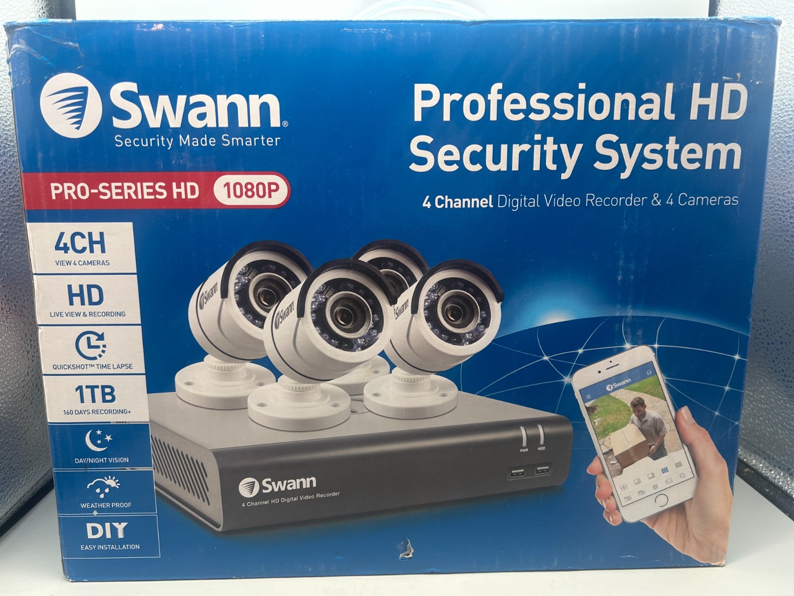 Swann Pro-Series 1080p 4 Channel 1TB HD DVR with 4 Cameras S