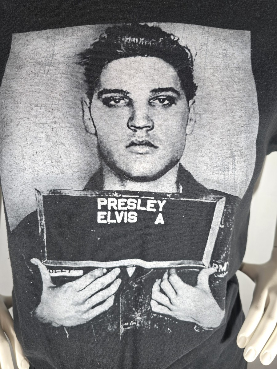 Elvis Presley Army Black T Shirt Mens Large L 100% Cotton Short Sleeve Rare Tee View 4