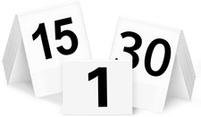 30 Packs Restaurant Table Numbers, Double Side Acrylic Table Tent Numbers for...
