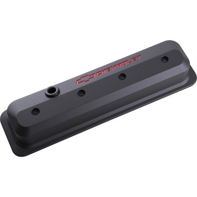 Proform 141-845 Fits Chevrolet Valve Covers Black Crinkle; Red Logos