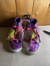 Nickelodeon Jojo Siwa Girls High Top Sneakers Shoes Purple Rainbow Size 10 NEW