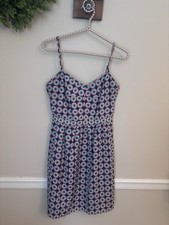 J.Crew Womens Size 2 Blue Pink Floral Burst Mini Dress Pockets Sleeveless