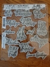 Stampers Anonymous Tim Holtz Rubber Cling Stamps Mini Handwriten Holidays CMS211