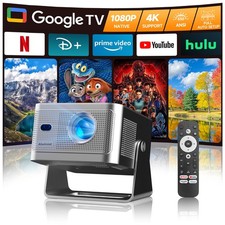 Alwtniet Mini Proiettore Portatile 4K con Google TV Full HD 1080P Nativo App