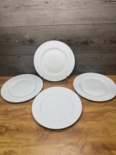 "Plato de cena de porcelana Ralph Lauren Club 11"" blanco macizo ~ juego de 4 platos"