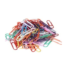 100 Pcs 28 mm Plastic Coated Metal Paper Clips Colorful For Document Holding